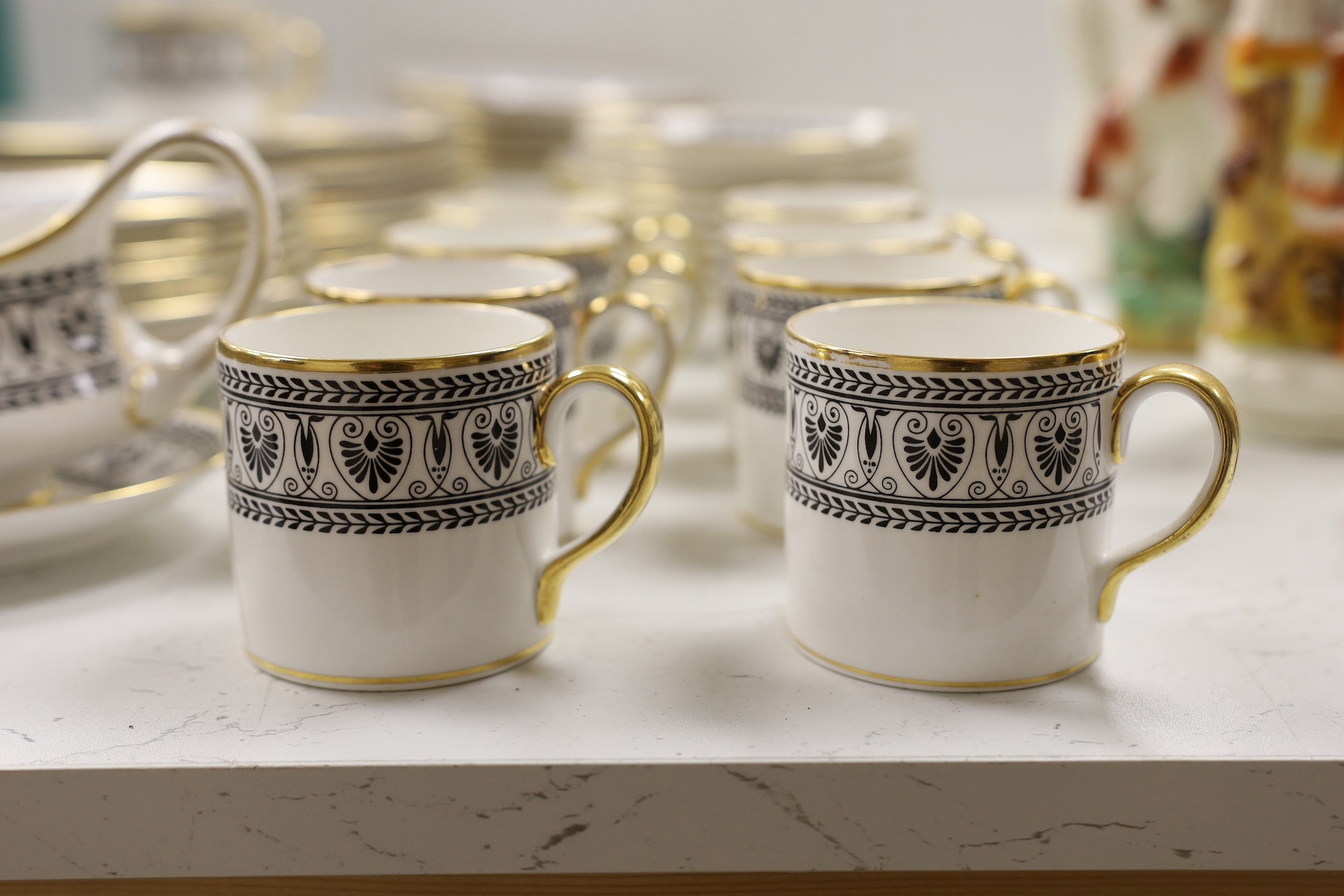 A Royal Staffordshire black Victoria dinner coffee service